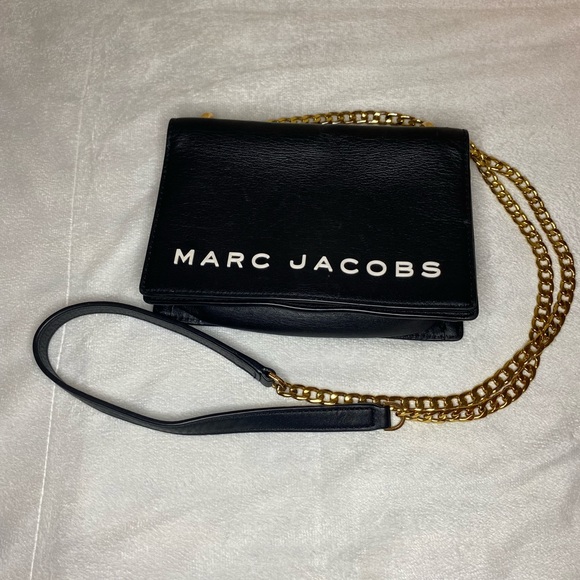 Marc Jacobs leather crossbody bag with gold accents